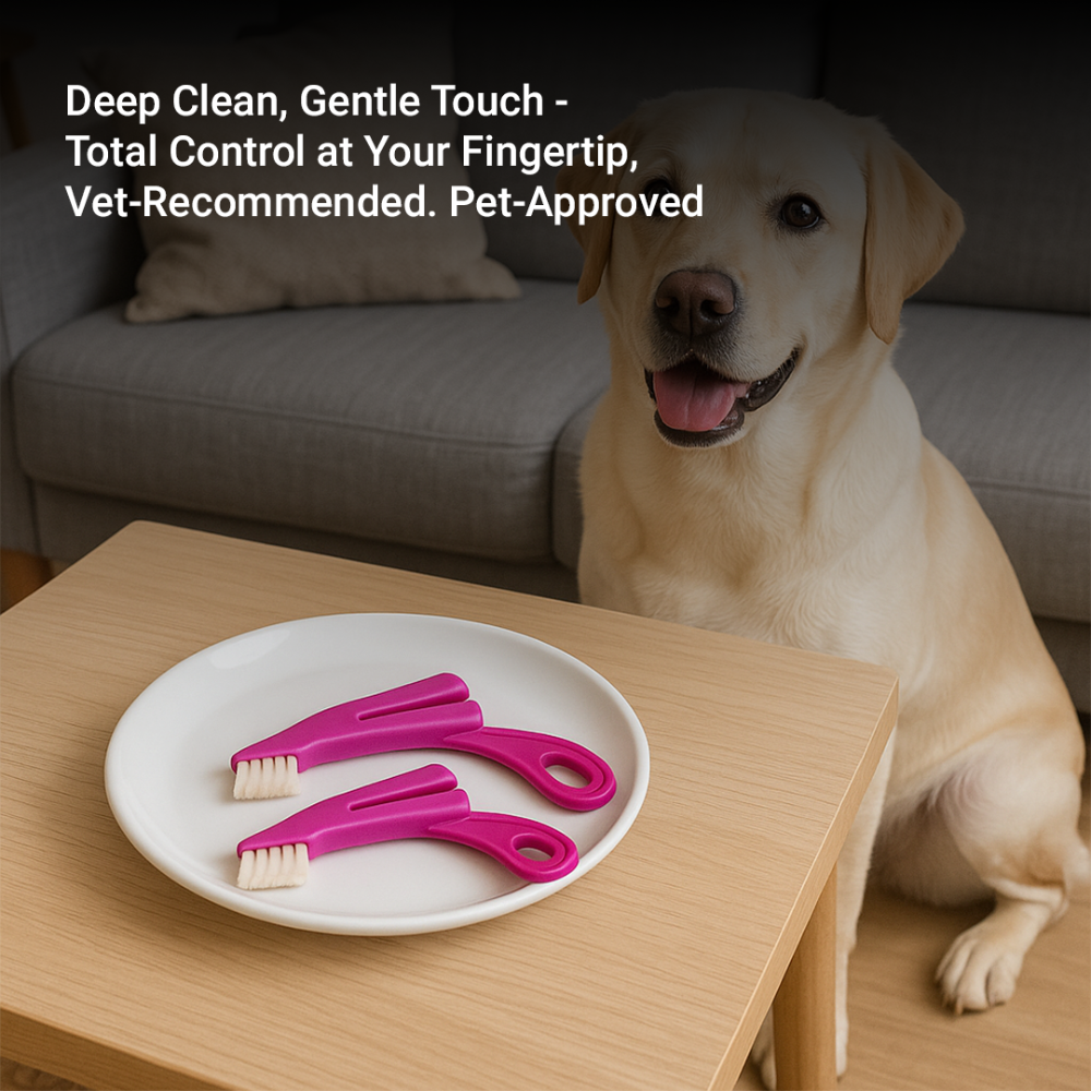 Petstreet Pets 2-in-1 Soft Cleaning Toothbrush for Dogs & Cats ‚Äì Devil Finger Brush | Dual-Use Oral Care Tool | Soft Bristles for Gentle Dental Cleaning | Plaque & Tartar Control | Color May Vary
