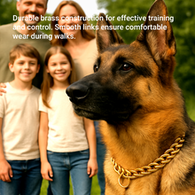 Load image into Gallery viewer, PETSTREET New Heavy Duty Diamond Cut Brass Choke Chain Golden | Ideal for Training and Walking Aggressive Dogs and Puppies | 4mm, 60Cm| Rustproof, Durable Brass Choke Dog Collar|
