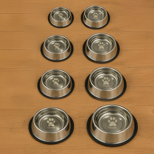 Petstreet Stainless Steel Dog Bowl, Dog  Food Bowl, Dog FeedingBowl| Anti-Slip Base, Scratch-Resistant & Dishwasher Safe | Food & Water Bowls for Cats & Dogs | Pet Dinner Set | Set of 2|