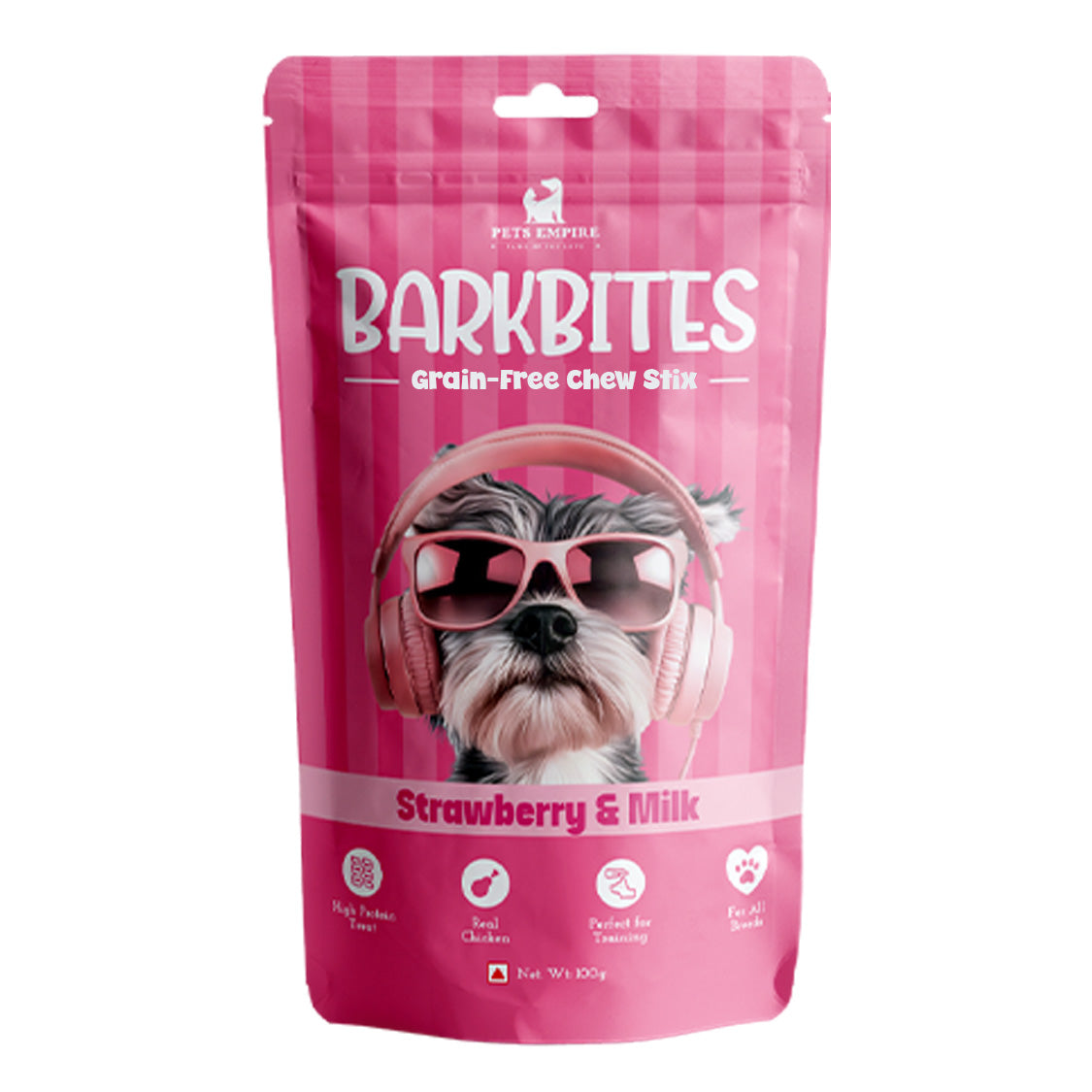 Pets Empire BarkBites Chew Stix Strawberry & Milk