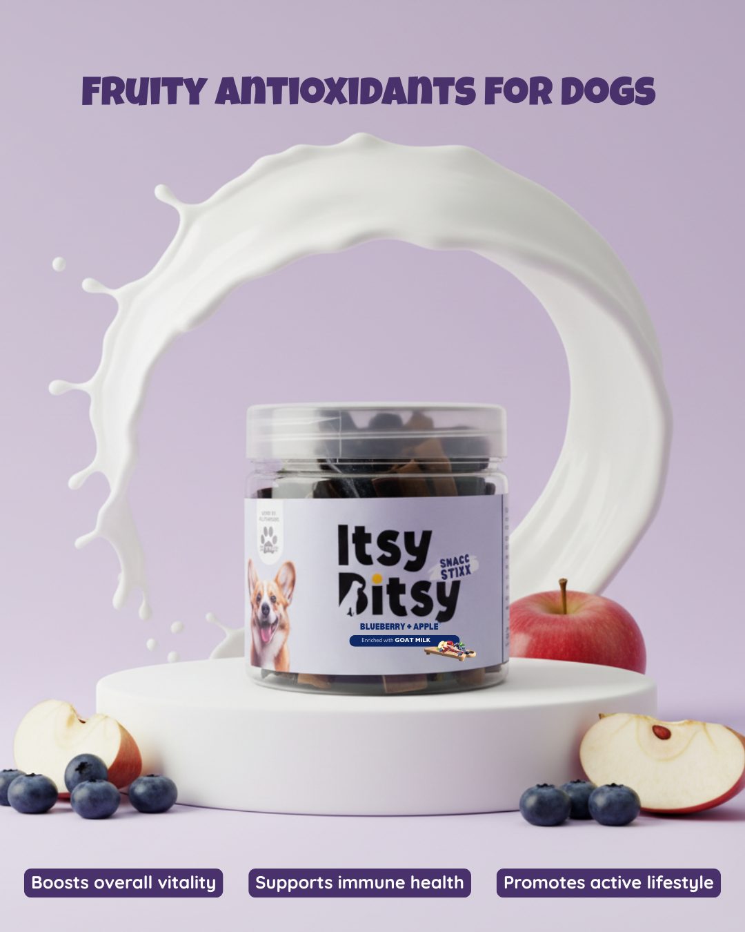 Yummers Itsy-Bitsy Snack Stix - Blueberry & Apple with Goat Milk 220gm