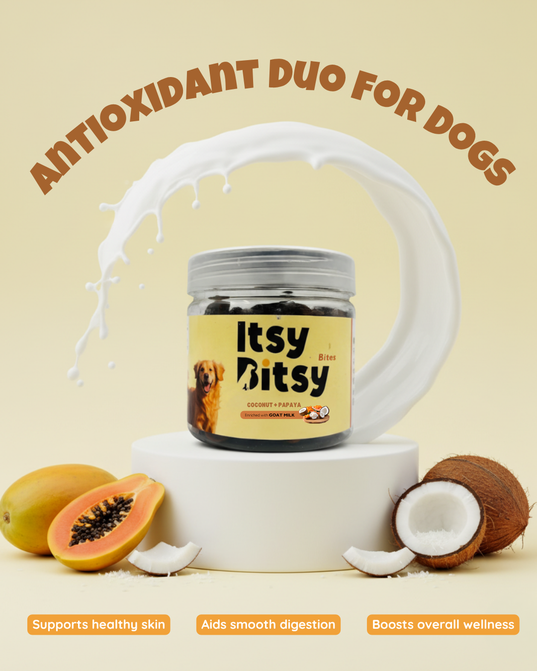Yummers Itsy-Bitsy Training Bites - Coconut & Papaya with Goat Milk 220gm
