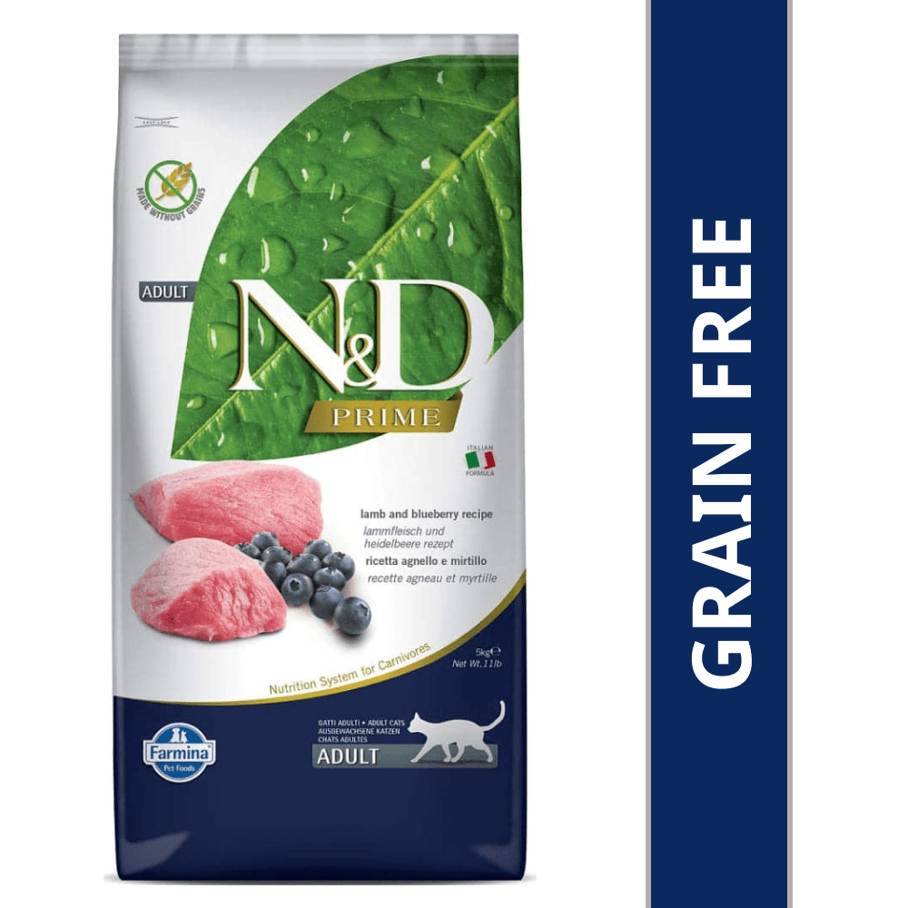 Farmina N&D Prime Adult Cat Food Lamb & Blueberry 5kg