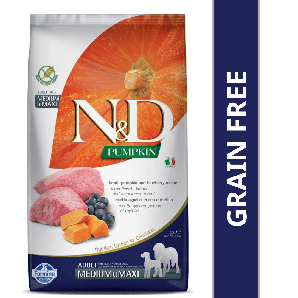 Farmina N&D Lamb Pumpkin & Blueberry Adult Medium Maxi 2.5kg