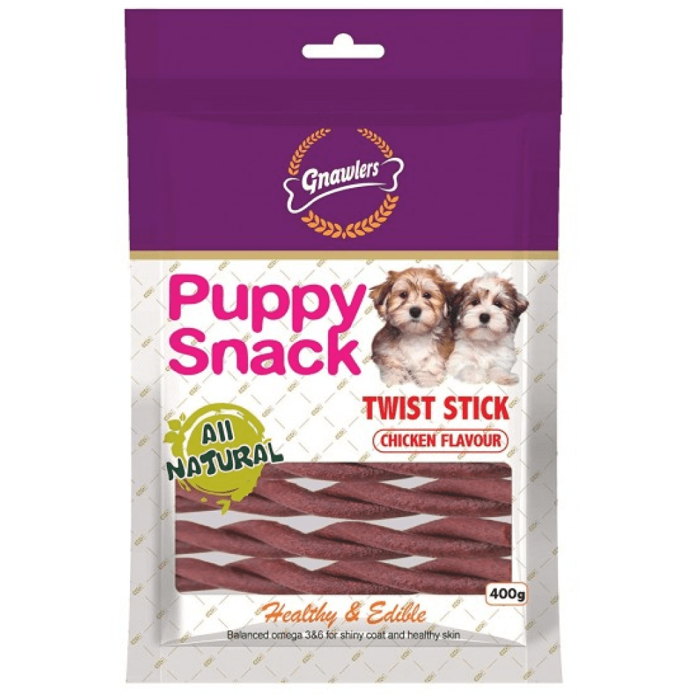 Gnawlers - Puppy Snack Twist Stick Chicken - 400g