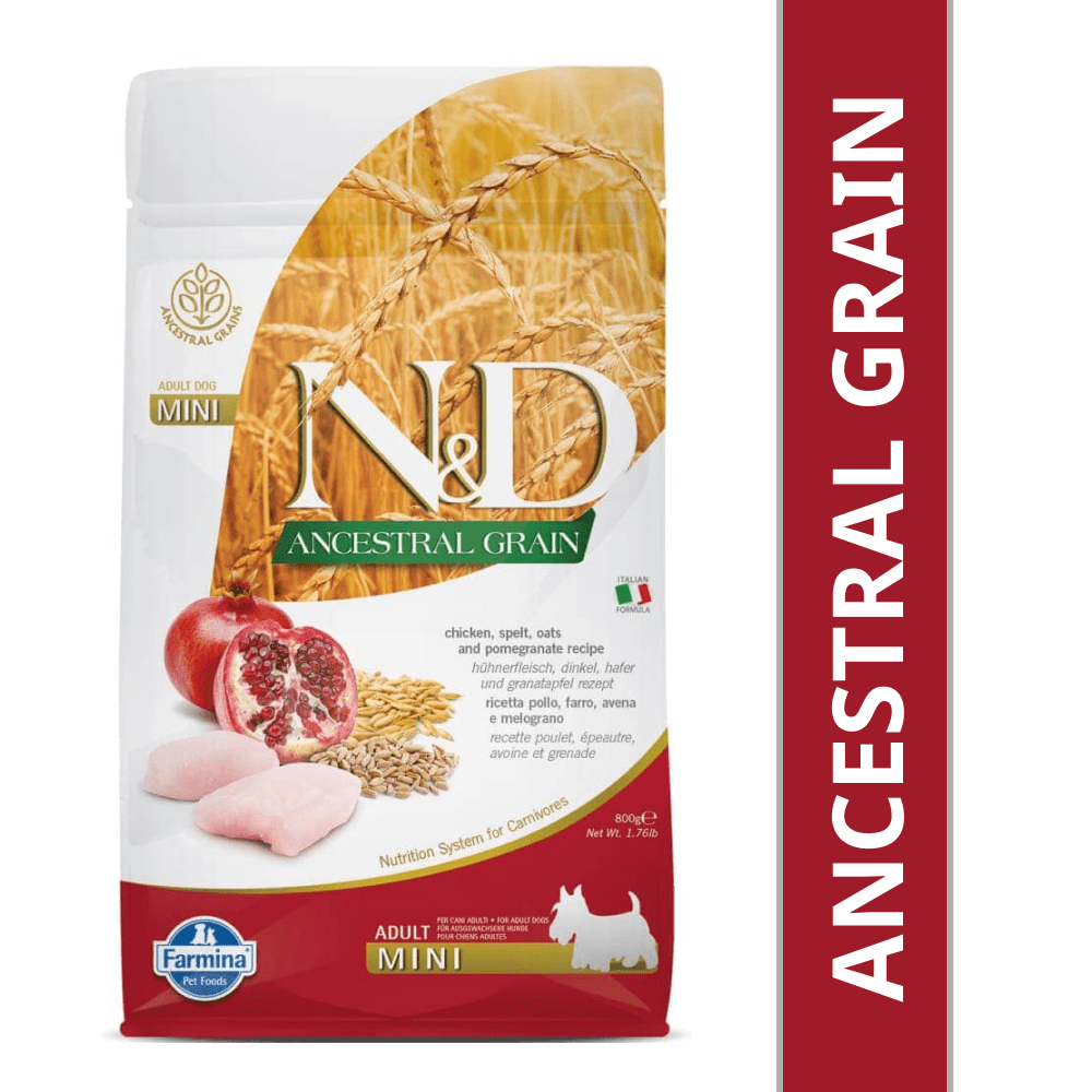 Farmina N&D Ancestral Grain Chicken Spelt Oats & Pomegranate Adult Mini 2.5kg