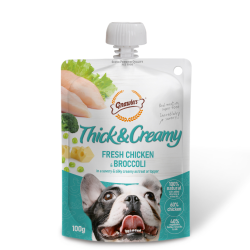 Gnawlers - Thick & Creamy Dog Treat Chicken Broccoli - 100g