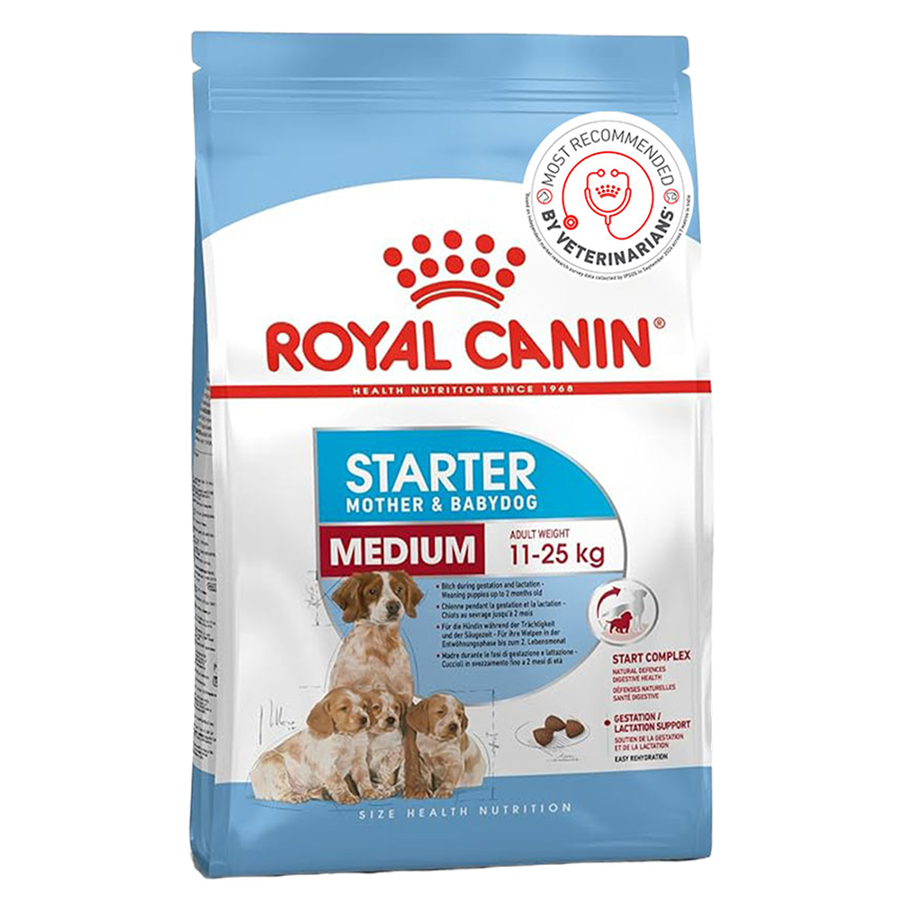 Royal Canin Medium Starter Mother & Babydog Dry Dog Food 4kg | High Nutrition Puppy Food for Medium Breed Mothers & Weaning Puppies | Pregnancy, Lactation & Early Growth Support