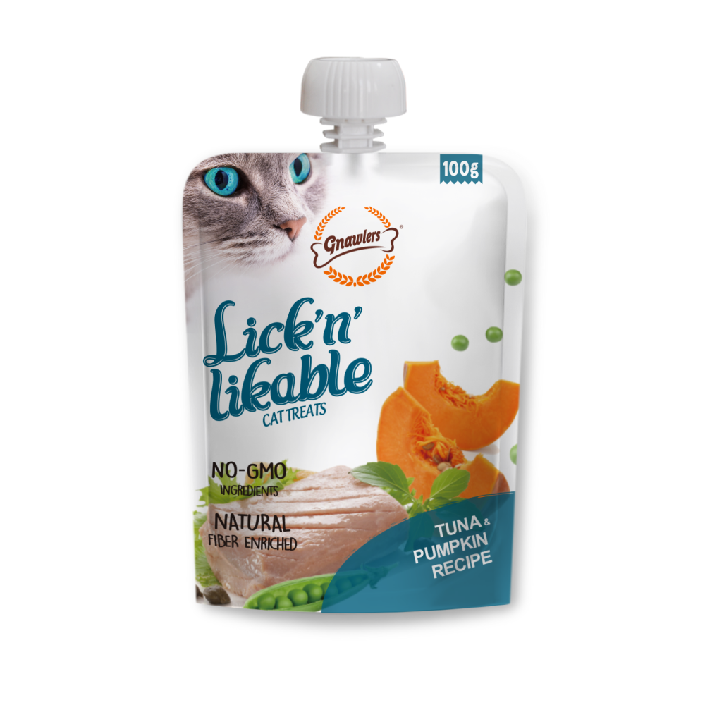 Gnawlers Lickn Likable Cat Treat Tuna & Pumpkin Recipe 100g