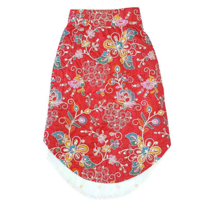 Festive Red Kurta for Dogs – Elegant Ethnic Festive Wear for Your Furry Friend |