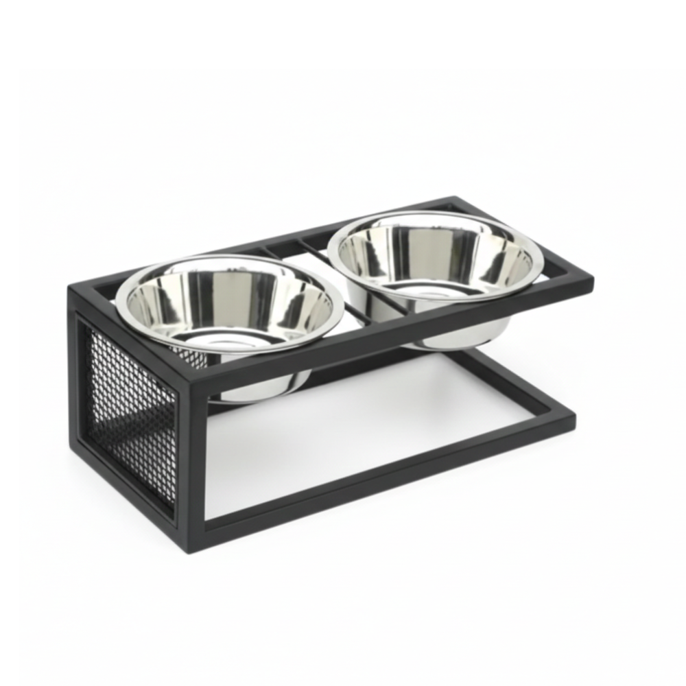 Pets Empire Wire Patter Metal Double Diner Bowl Set XL