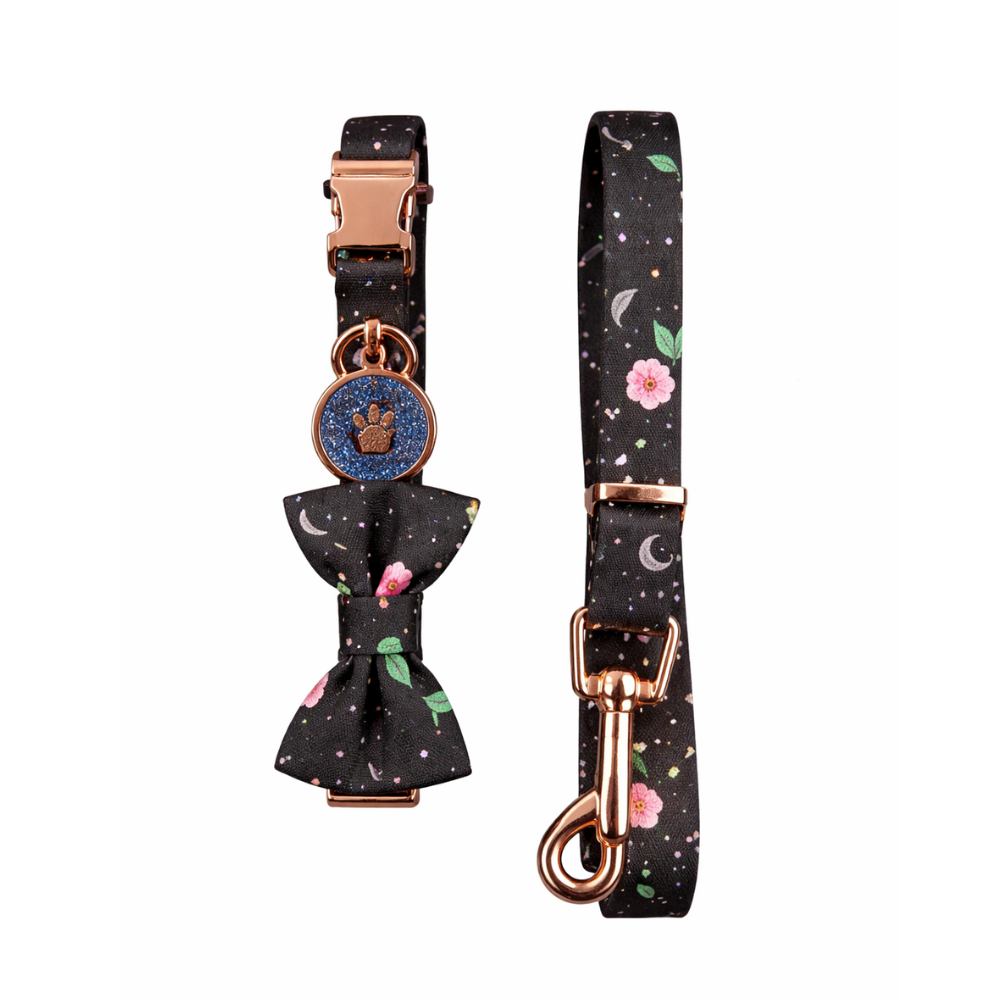 Pets Empire Bloomed Floral Collar & Leash Set With Bow M