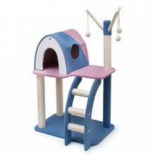 Load image into Gallery viewer, Petstreet Multi-Level Cat Tree House Pink &amp; Blue

