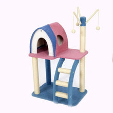 Load image into Gallery viewer, Petstreet Multi-Level Cat Tree House Pink &amp; Blue
