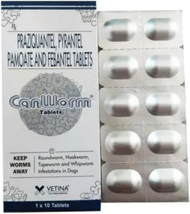 Vetina Canworm Dog Dewormer 10 Tabs