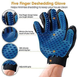 Blue De-shedding Glove