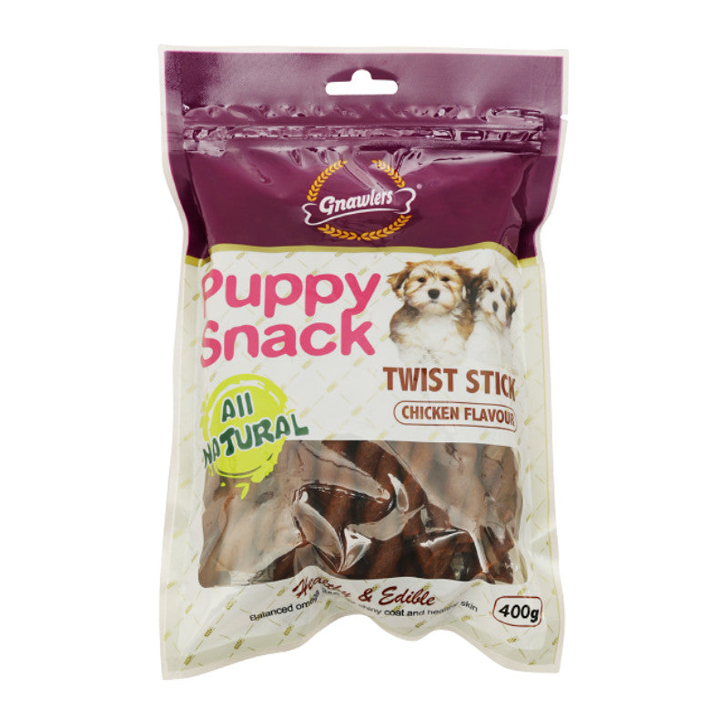 Gnawlers Puppy Snack - Twist Stick - Chicken