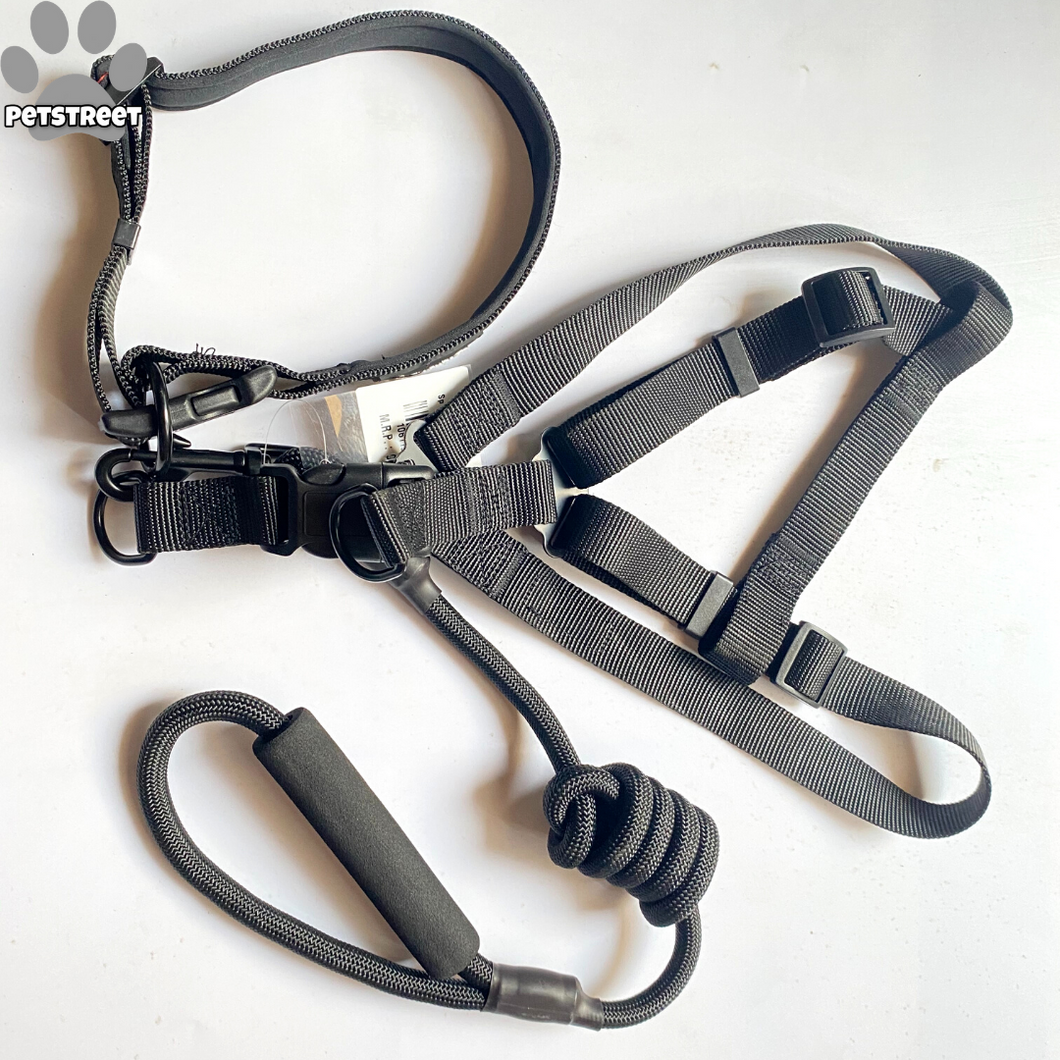 Rope Collar Harness - Black