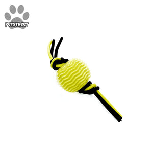 Rubber Toy - Ball with string knots