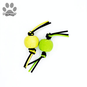 Rubber Toy - Ball with string knots