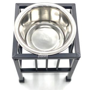 Steel Pet Bowl Elevated Station - Single Cage