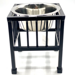 Steel Pet Bowl Elevated Station - Single Cage