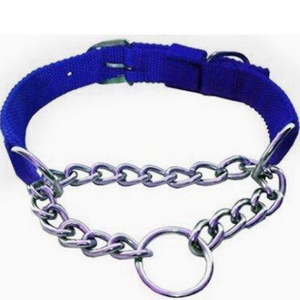 Duo Collar - Half Chain + Half Band (Blue)