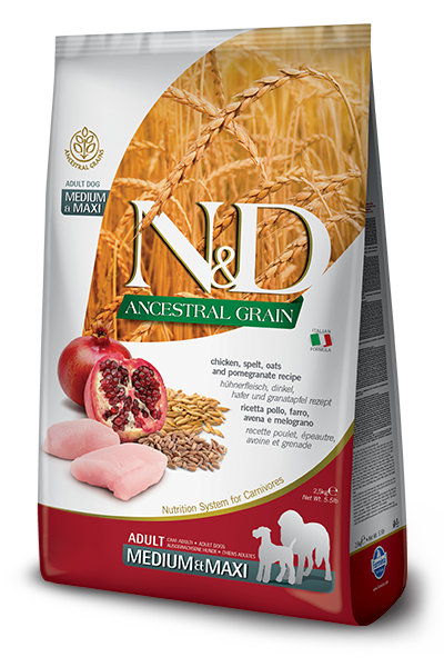 Farmina N&D Ancestral Grain - Medium & Maxi Adult - Chicken & Pomegranate