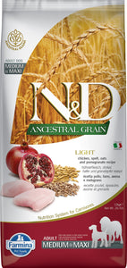 Farmina N&D Ancestral Grain - Medium & Maxi Adult - Light - Chicken & Pomegranate